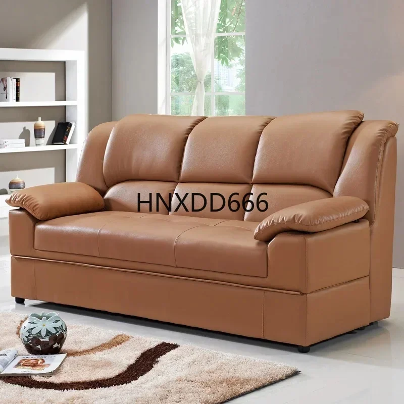 Foldable Retractable Sofa Bed for Small Apartments - Multifunctional Leather Seating and Sleep Solution with Storage