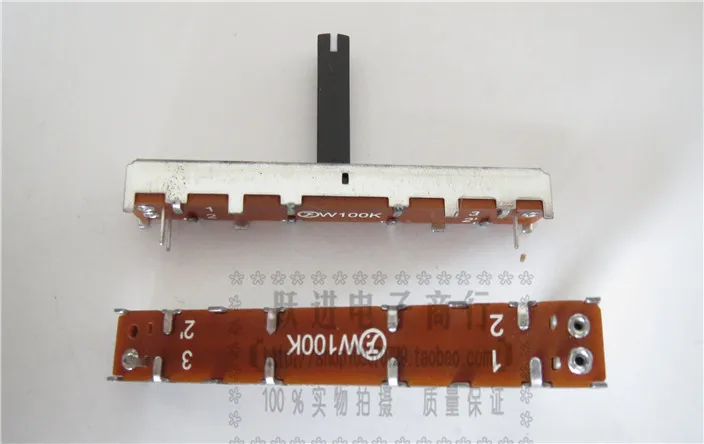 

60MM Puyao 6cm W100K Single Connection with Medium Point Inner Foot Straight Sliding Putter Sliding Potentiometer 20MM shaft-10P