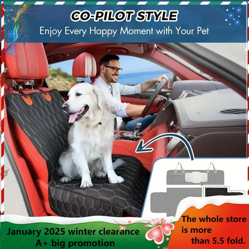 Dog rear seat cover waterproof car seat protector with side wings scratch resistant dog rear seat cover durable anti slip dog