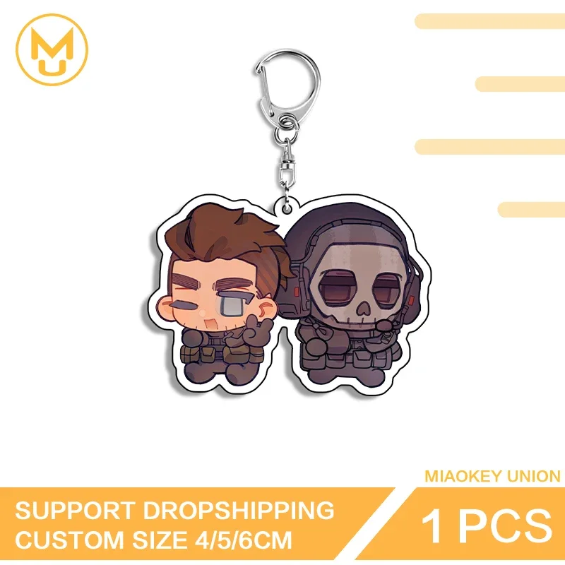 Para Call Of Duty Chibi personaje artístico a prueba de arañazos llavero acrílico de doble cara personalidadublicizada joyería bonita