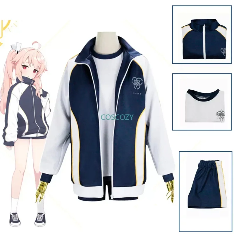 2025 New Anime Blue Archive Cosplay Iochi Mari Hanekawa Hasumi Women Gym Sport Costume Party Uniform Coat Top Shorts AA