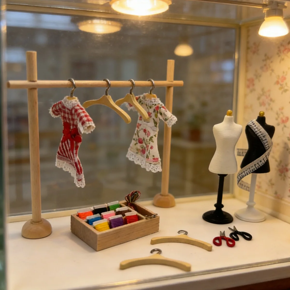 1Set Dollhouse Mini Mannequin Ruler Set Evening Dress Simulation Humanoid Model Props DIY Miniature Model House Accessories