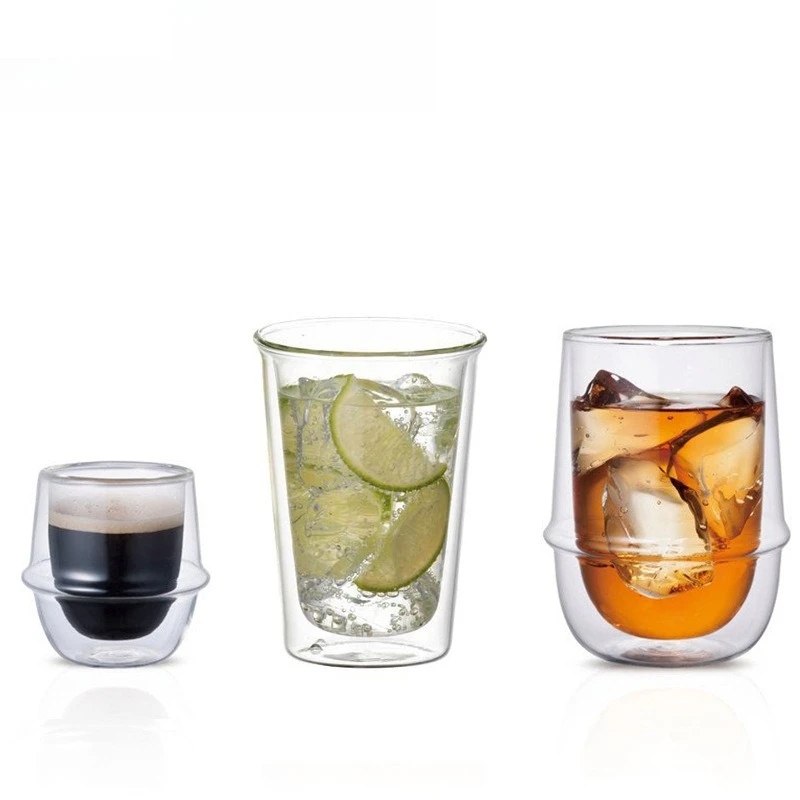 Double glass, coffee/iced tea/beer/champagne/milk cup