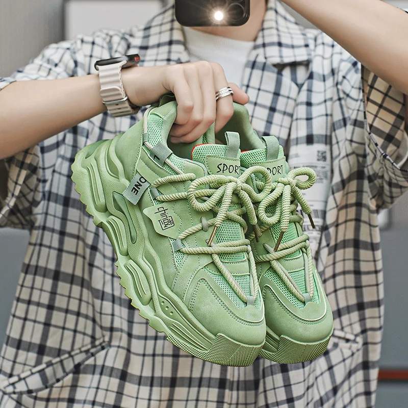 

Новая летняя повседневная спортивная обувь 2025 года, кроссовки с дышащей сеткой, кроссовки в стиле папы на толстой подошве