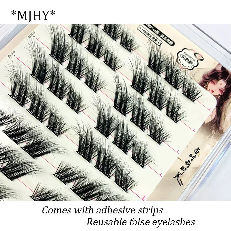 Glue-free and Make-up-free False Eyelashes 5D Fox False Eyelashes Self-adhesive Individual Eyelashes Dense Curls Eye Lashes