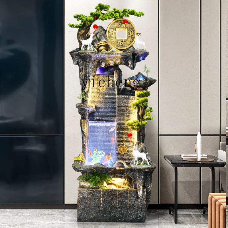 

FY large flowing water ornament circulating water fish tank living room zen floor decoration