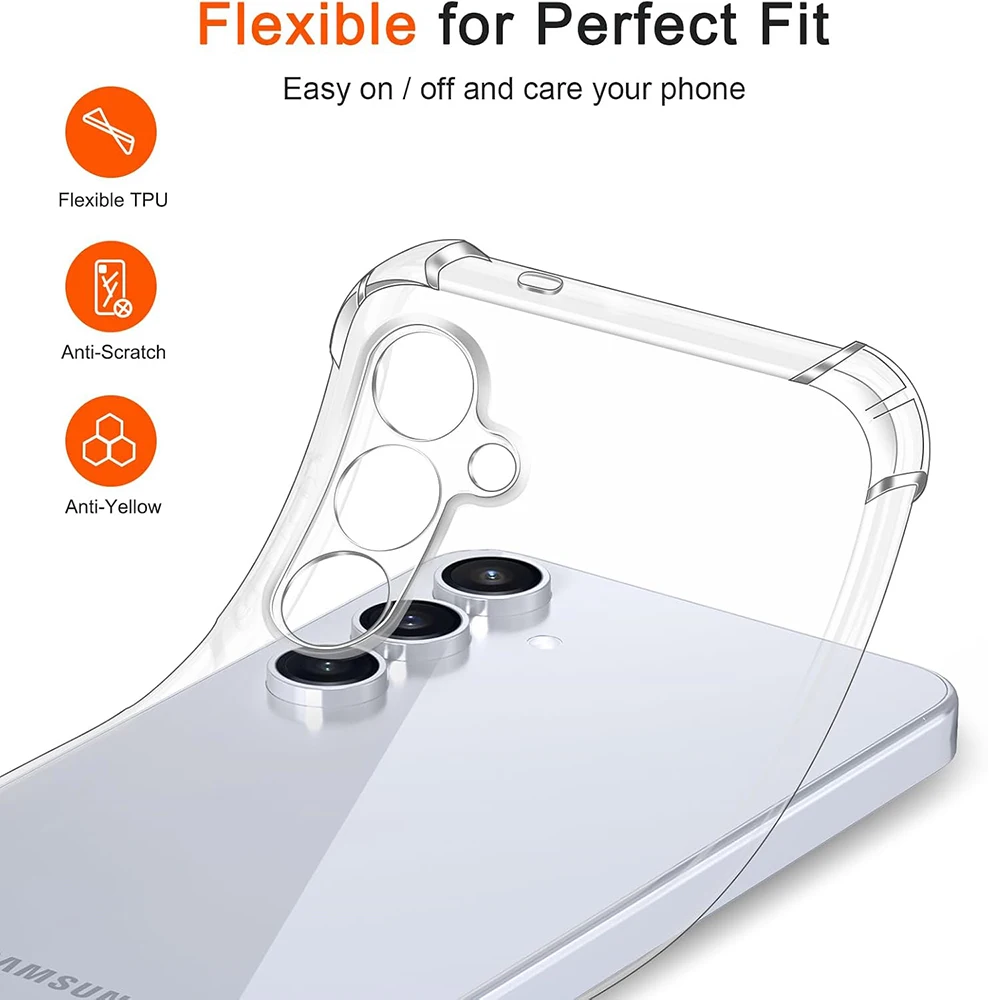 

Роскошный силиконовый мягкий чехол для телефона Samsung Galaxy S25 Ultra Plus S25 + прозрачный противоударный чехол S25 S25 Edge Shell