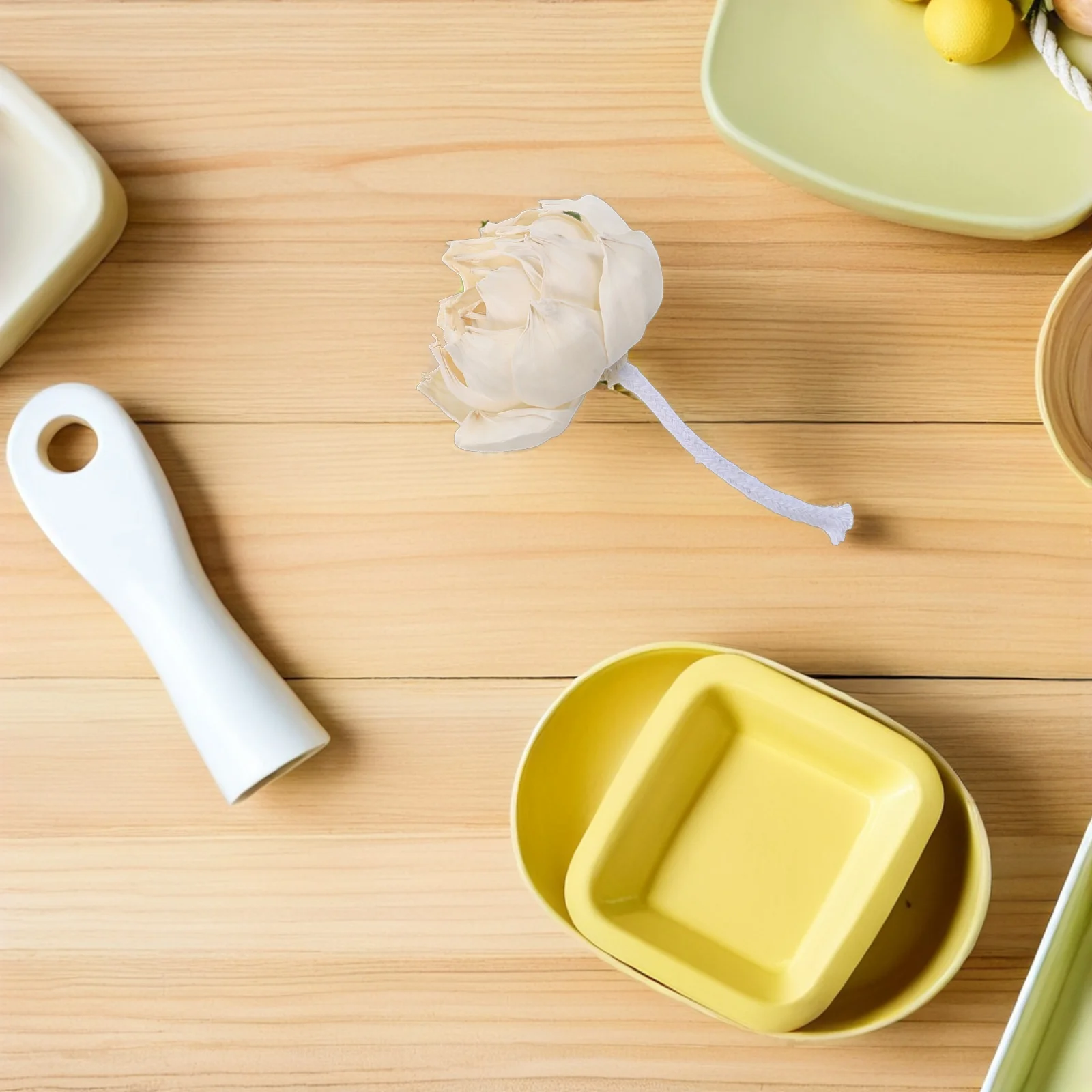 

3Pcs Faux Peony Flowers Artificial Sola Paper Diffuser with Cotton Rope Aromatherapy Flower Decor Home Fragrance Wedding