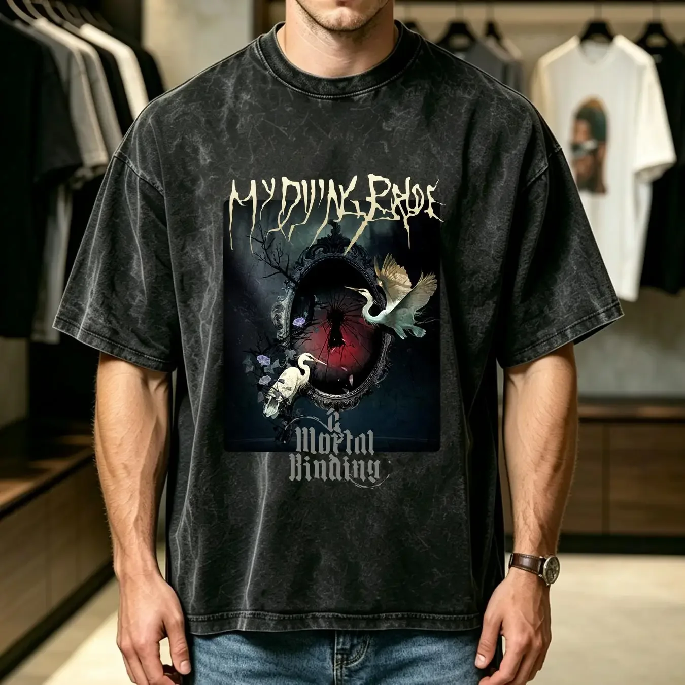 washed T Shirt My Dying Bride A Mortal Binding S XXL Official Metal Band vintage Washed Top For Everyday Wear streetwear