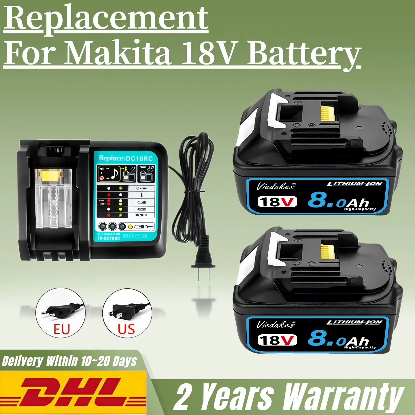 

Viedakes 8Ah replacement 18v battery for Makita Woodworking Tools,Saws,Impact Wrenches,Woodworking Tools batteria for makita 18v