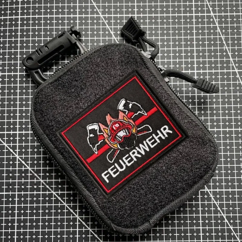 Parche táctico bomberos bordado velcro gancho y bucle para mochila - imagen 4
