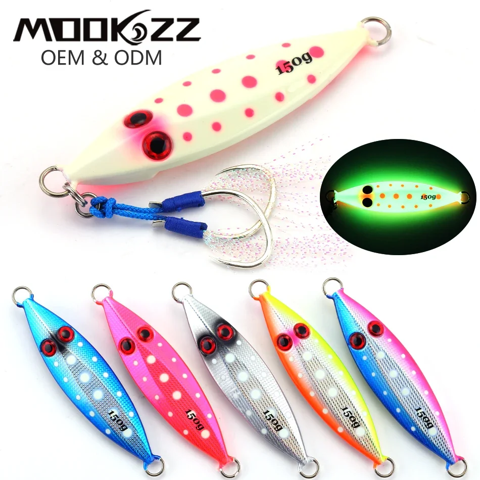 MOOKZZ Slow Jigjing100G/150G/200G/250G Hard bait jingging lures for sea fishing Fishing tackle