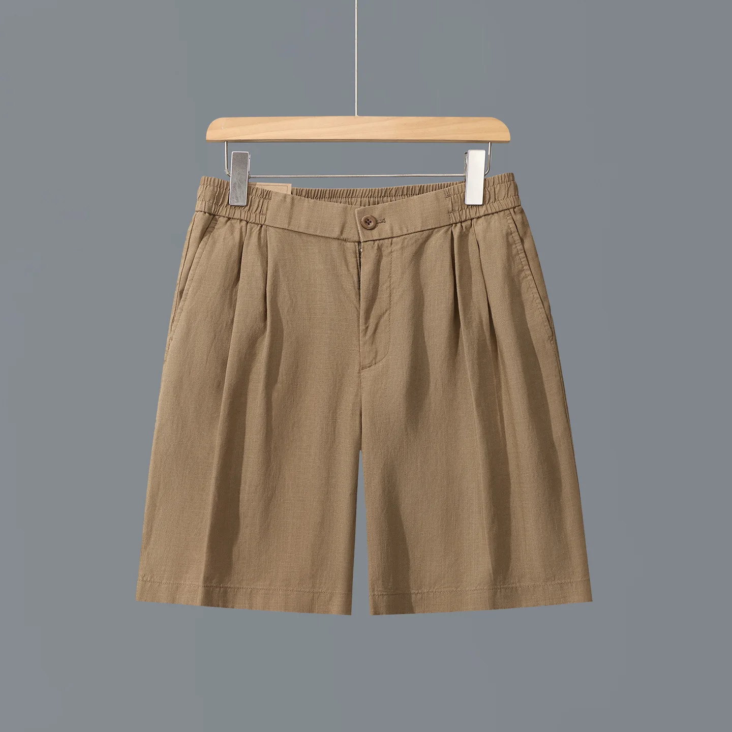Linen Mix Short Pants Men's Summer Thin Breathable Comfortable Lyocell Linen Material Old Money Style Five-Point Trendy Casua...