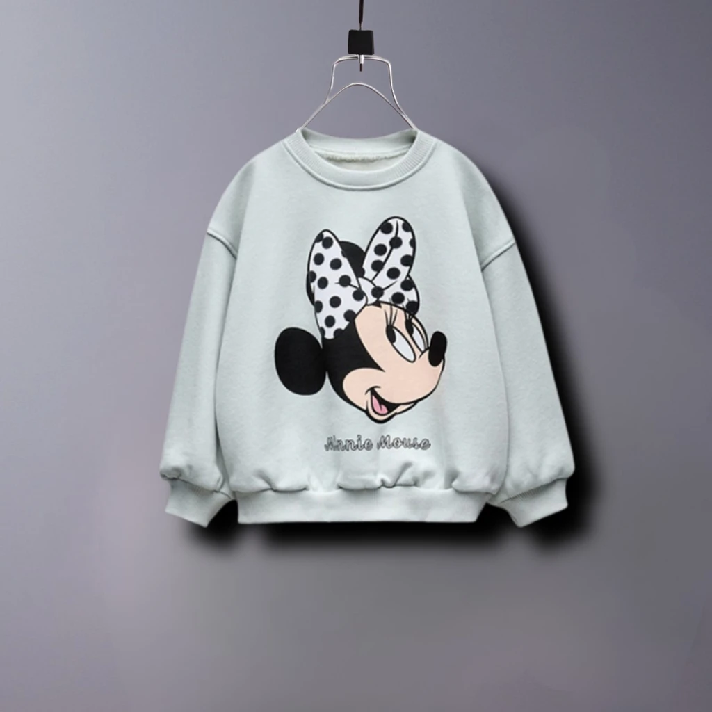 ميني ماوس طباعة الفتيات هوديي كم طويل بلايز س الرقبة فضفاضة بلوزة غير رسمية الكرتون موضة ملابس الأطفال الخريف 1-6Y #2