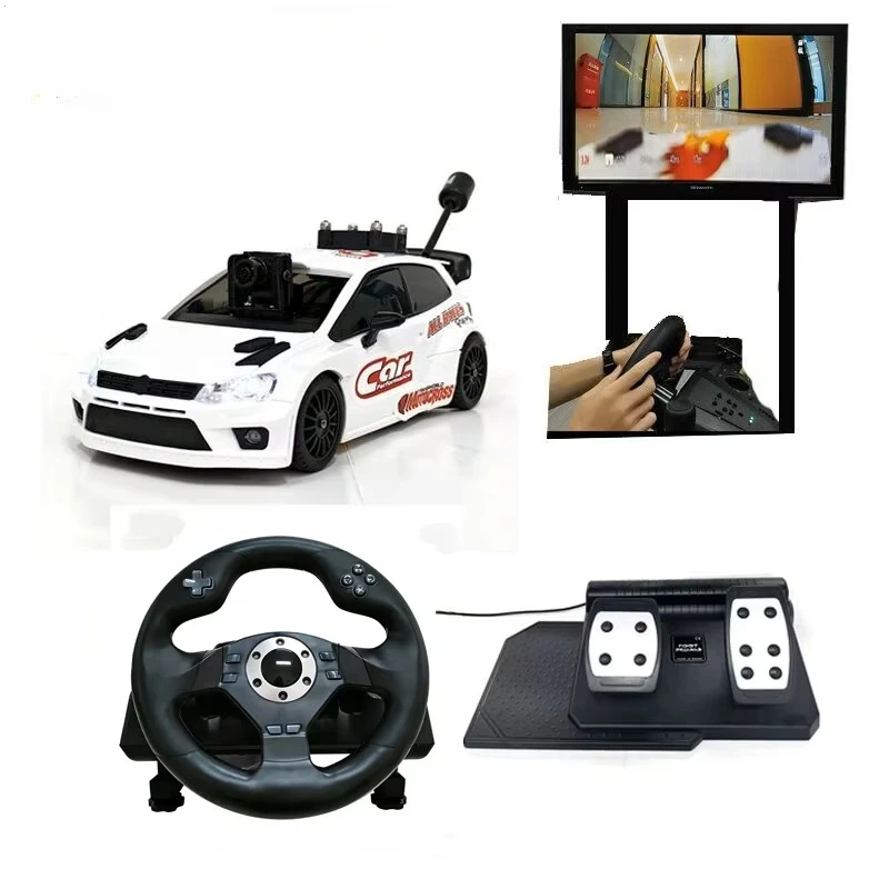 5.8G FPV 1080p FHD 30m Remote Controlled Racing Simulator POV of Driving RC Cars with USB Cable and Batteries