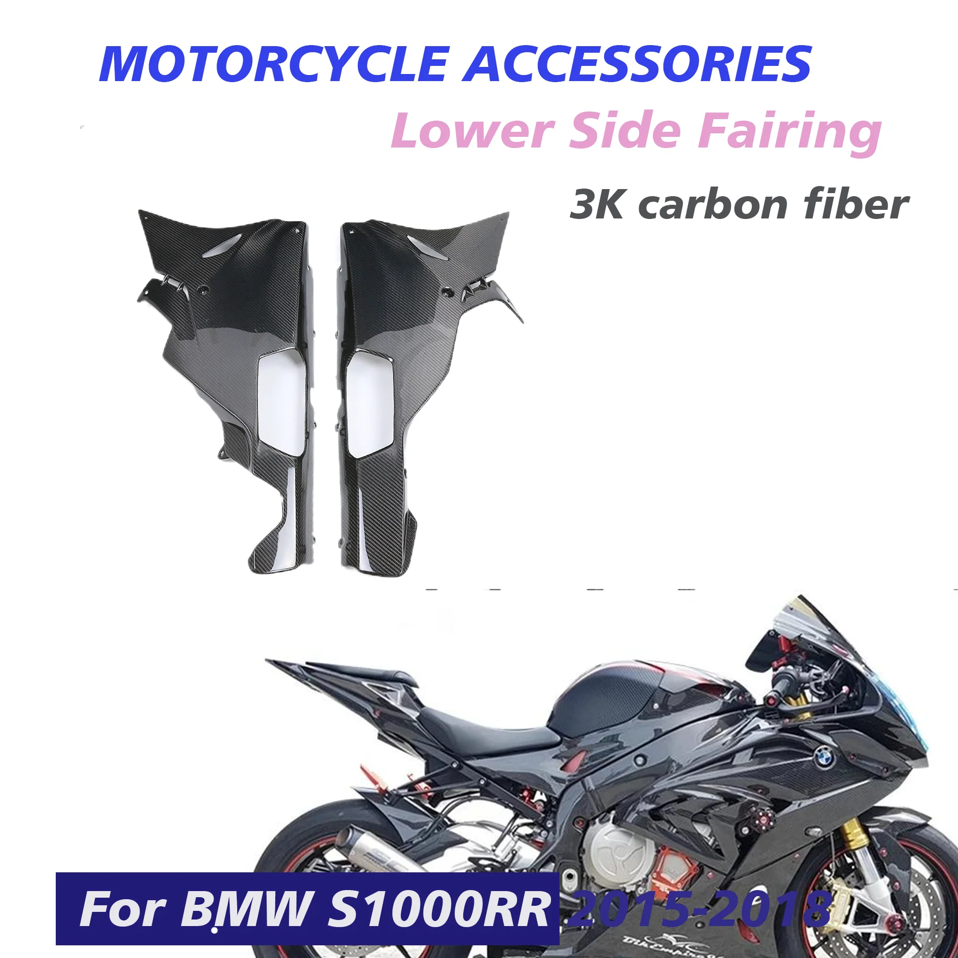 

Motorcycle 3K Carbon Fiber Modified Part Belly Pan Fairings Lower Deflector Fairing for BMW 1000RR 2015-2018