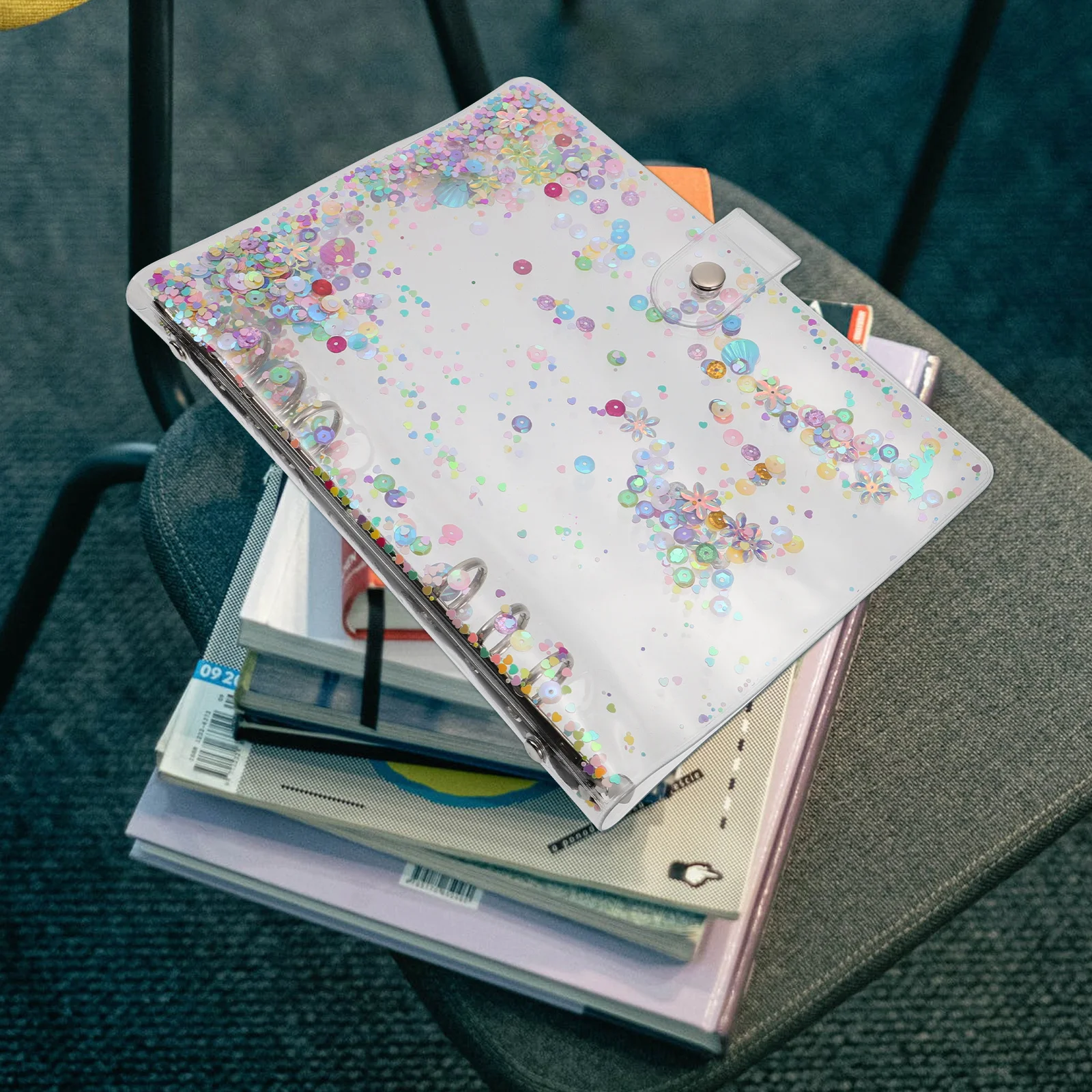 

1pc Colorful Pvc Notebook Cover Waterproof Lightweight Non-Slip Transparent Folder Cover For School Office Supply Diary