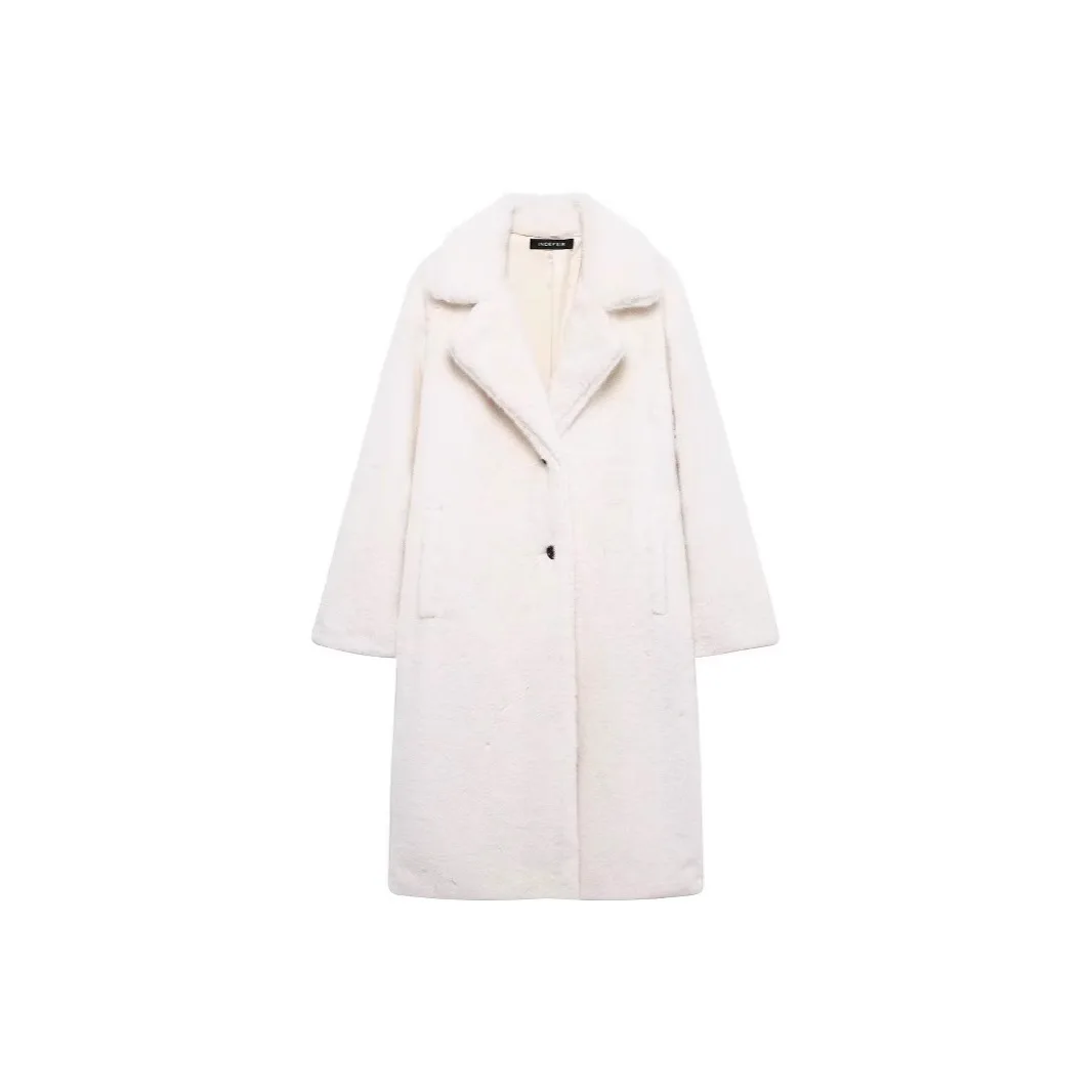 Winter Women High Quality Faux Rabbit Fur Coat Luxury Long Fur Coat Loose Lapel OverCoat Thick Warm Plus Size Female Plush Coats