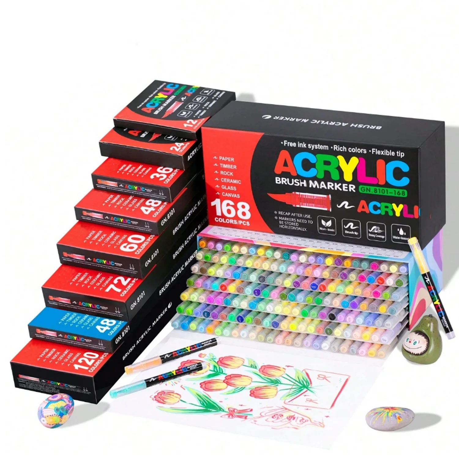 

12-60 цветов прямые жидкие профессиональные художественные акриловые маркеры для рисования на яйце, камне, граффити своими руками обратно в школу