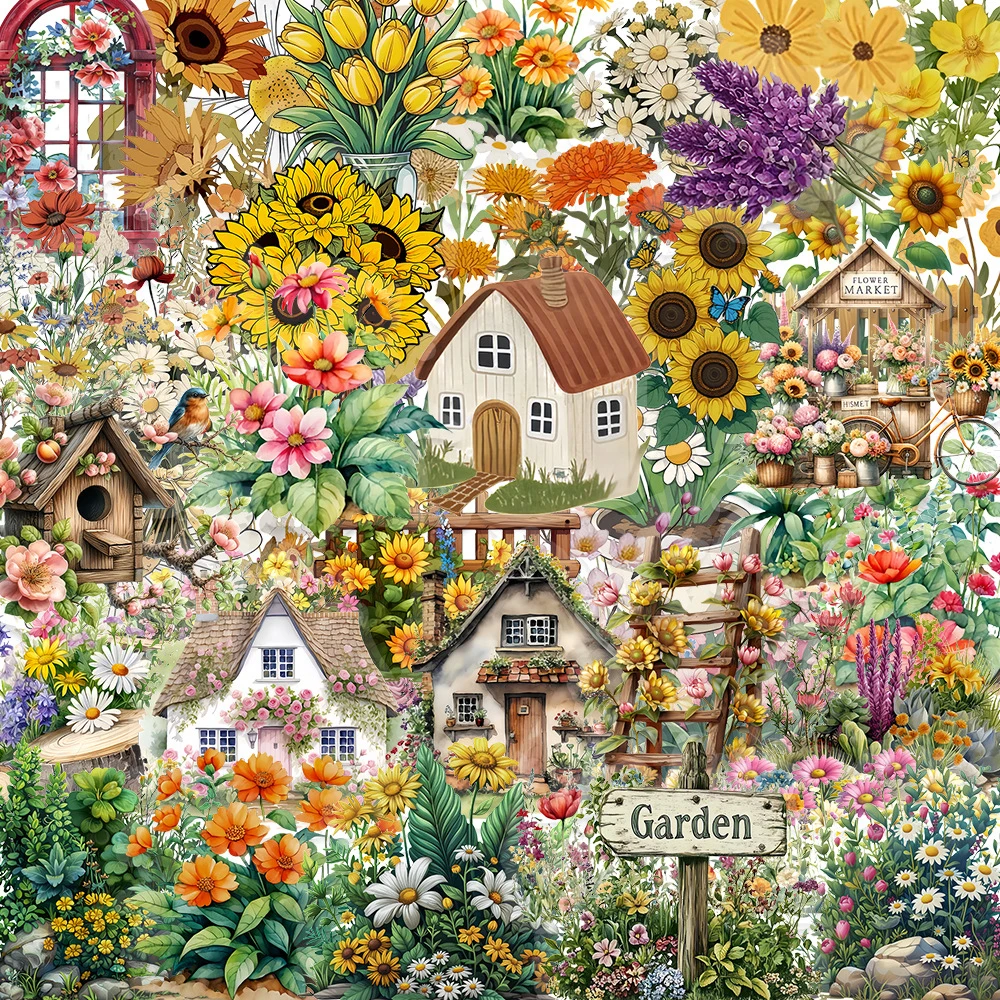 10/30/50 stücke Vintage Garten Blume Pflanze Cartoon Aufkleber Ästhetische Kunst Aufkleber DIY Laptop Gepäck Telefon Gitarre Aufkleber kinder Spielzeug
