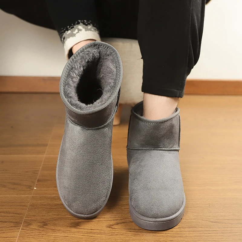 الكلاسيكية زوجين الجلد المدبوغ الثلوج أحذية رجل كبير الحجم 47 الانزلاق على أفخم الأحذية الدافئة الرجال الشتاء الأحذية منصة عدم الانزلاق الرجال حذاء من الجلد #5