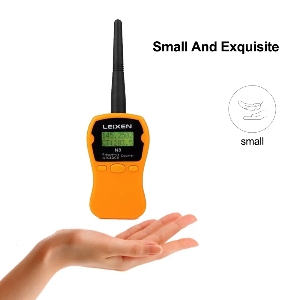 N8 Yellow LEIXEN N8 Portable Frequency Counter Meter LCD CTCSS/DCS For Two Way Radio