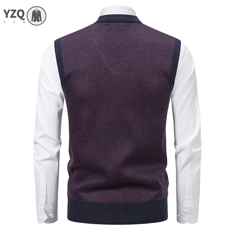 Men's V-neck Knitted Sweater Warm Autumn Winter Diamond Grid Twisted Flower Casual Fashion Versatile Knit Top view 5