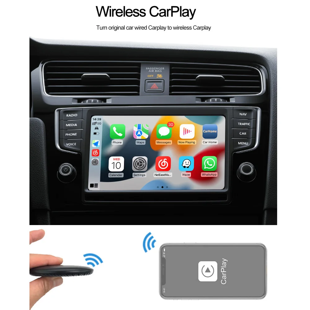 8+128G CarPlay Ai Streaming Box Android Auto Adapter Apple Car Play Wireless Android 13 YouTube Netflix for Car with OEM CarPlay