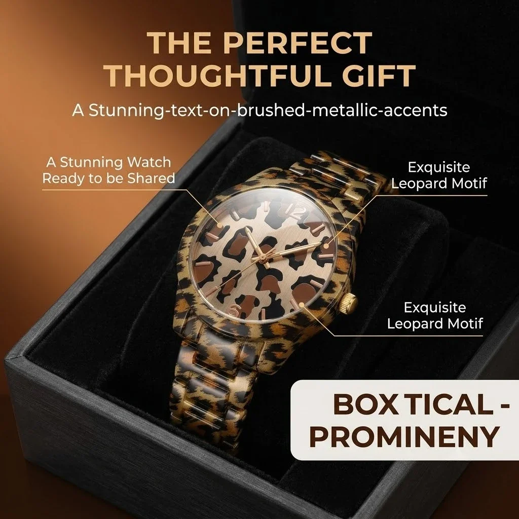 Ladies' fashion women's watch, leopard print strap, elegant retro daily leisure commuting versatile style
