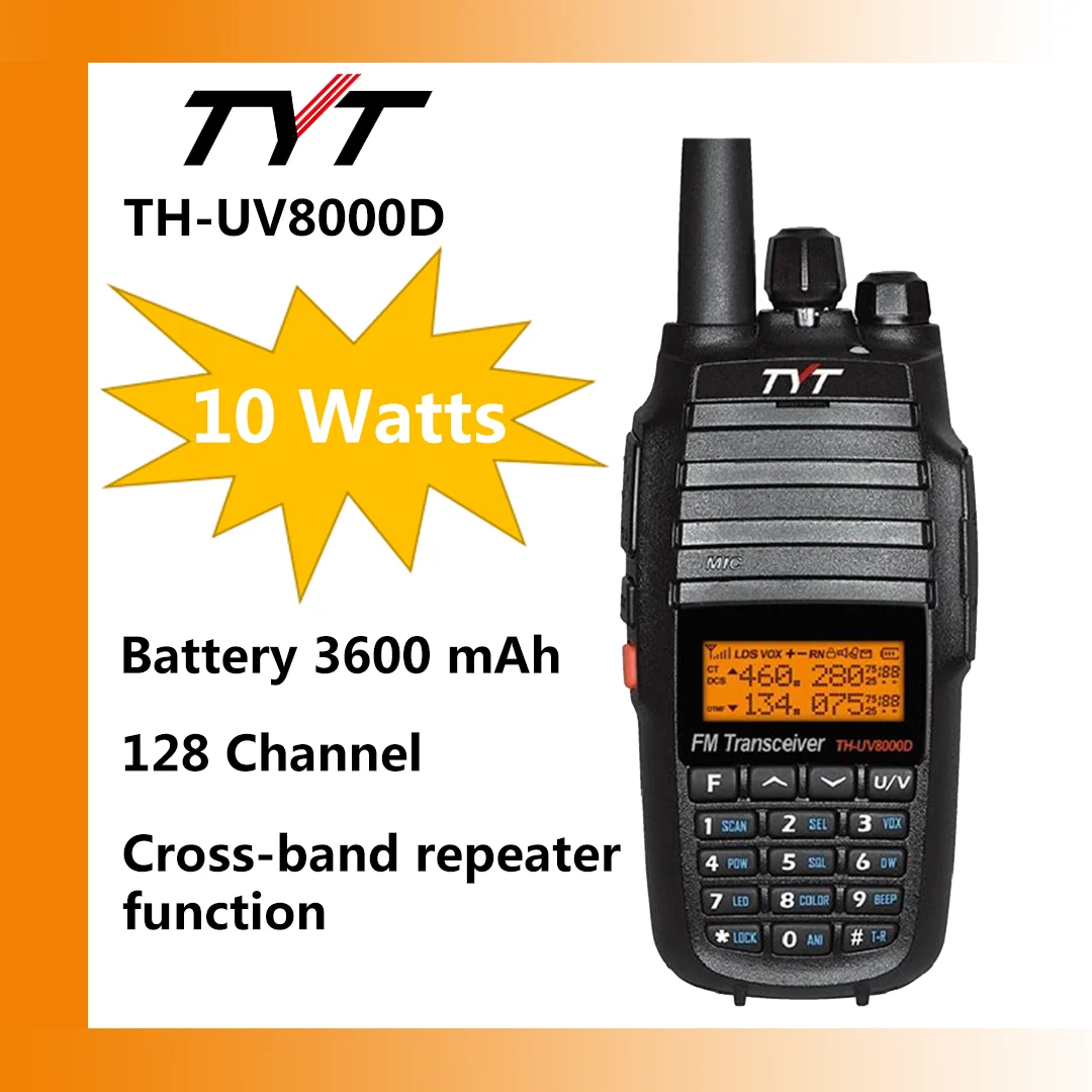 TYT TH-UV8000D Dual Band Walkie Talkie 10W 136-174/400-520MHz Cross Band Repeater Walkie Talkie FM Amateur Walkie Talkie