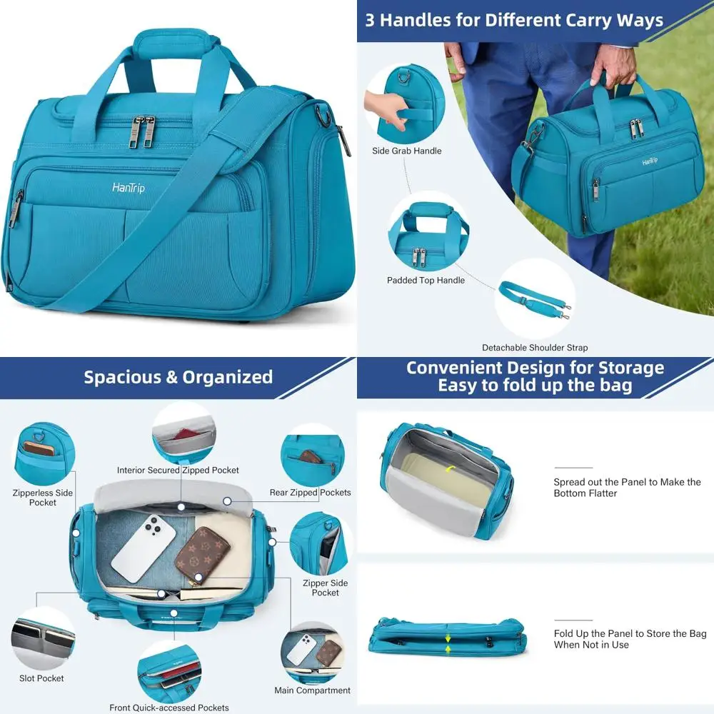 

Складная дорожная спортивная сумка — личный предмет под сиденьем в самолете, ночь Weekender для мужчин, компактная сумка для ручной клади