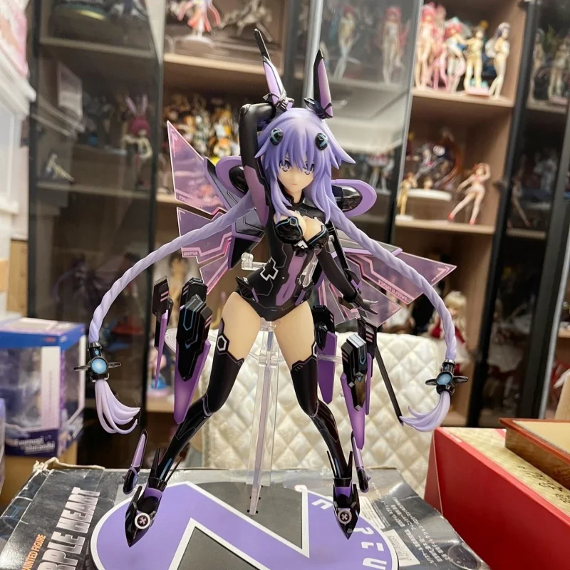 

Hot 38cm Hyperdimension Anime Neptunia Neptune Purple Heart 1/7 Pvc Action Figure Desktop Decor Model Toys Collection Doll Gifts