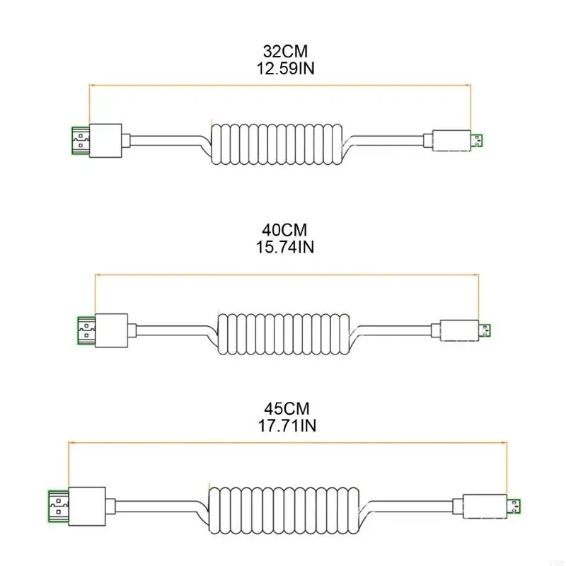 Cable delgado y compatible con Y4QF Convertidor extensión cable 2.0,18Gbps compatible con