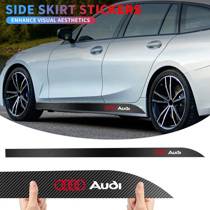 

2pcs/set Car Door Side Skirt Sticker Decal For Audi A3 A4 A5 B8 8P B9 8V B6 B7 A1 A6 C6 Q3 Q5 C7 8I kuga A7 Auto Accessories