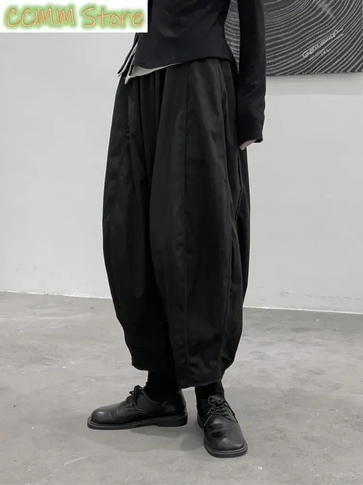 High Elastic Waist Black Brief Long Wide Leg Pants New Loose Fit Trousers Women Fashion Tide Spring Autumn
