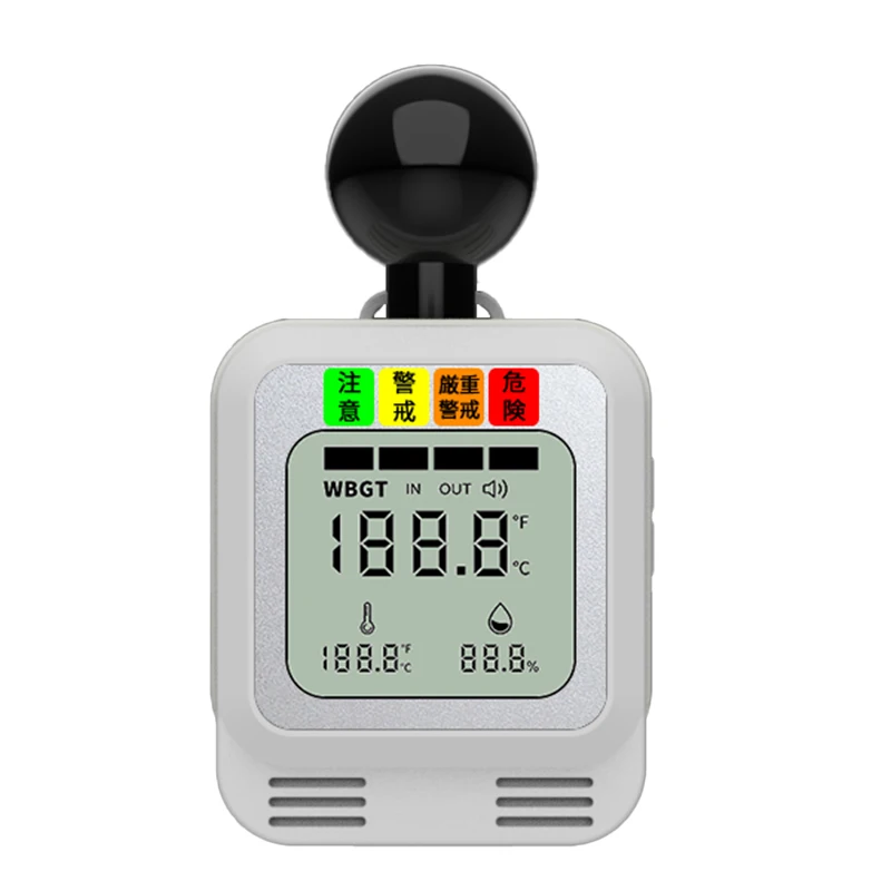 WBGT Heat Index Tester Temperature Monitoring Instrument for Heatstroke Prevention. Features High-Precision Black Globe Thermome