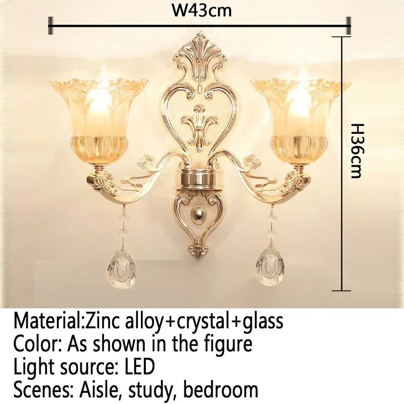 BERTH  Luxury Crystal Wall Lamp European Living Room Bedroom Bedside Lamp Background Wall Corridor Villa Hotel Lighting image 6