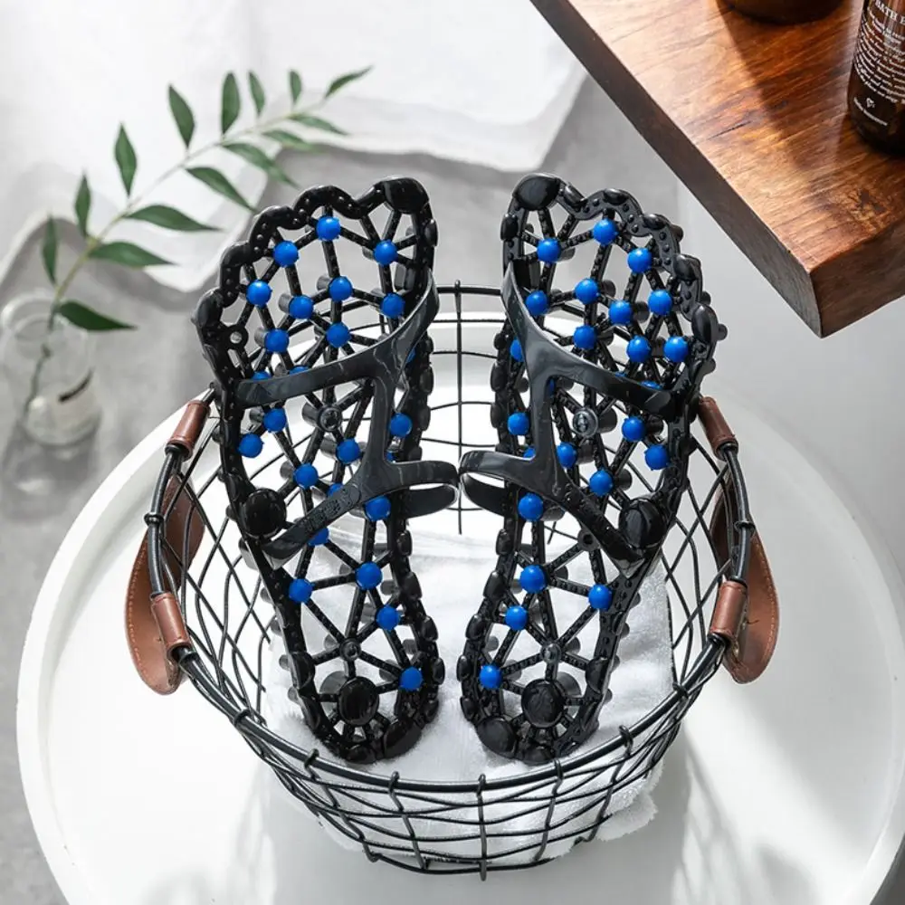 Non-Slip Foot Massage Slippers Feet Care Bath Quick-drying Footwear Reflex Stress Hollow Out Acupressure Massage Slippers Women