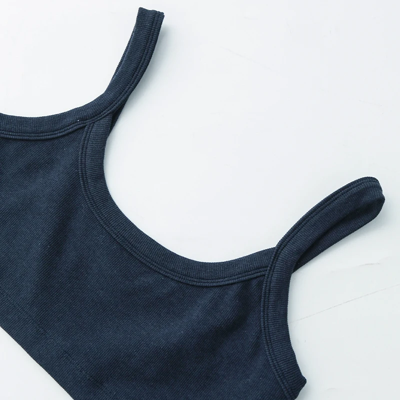 Gestrickte Baumwolle Frauen Rohr Top Stretchy Rippen Ärmellose Streetwear Schlank Weiß Crop Tops Sexy Sommer Tops Cami Femme – Detail 22