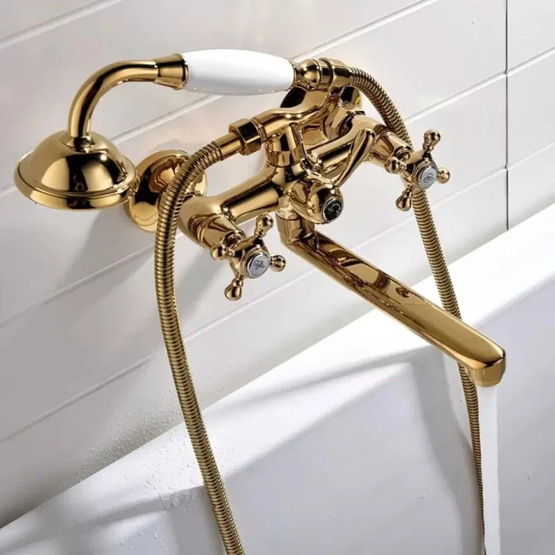 

Gold wall type, shower set, European light luxury, shower set.