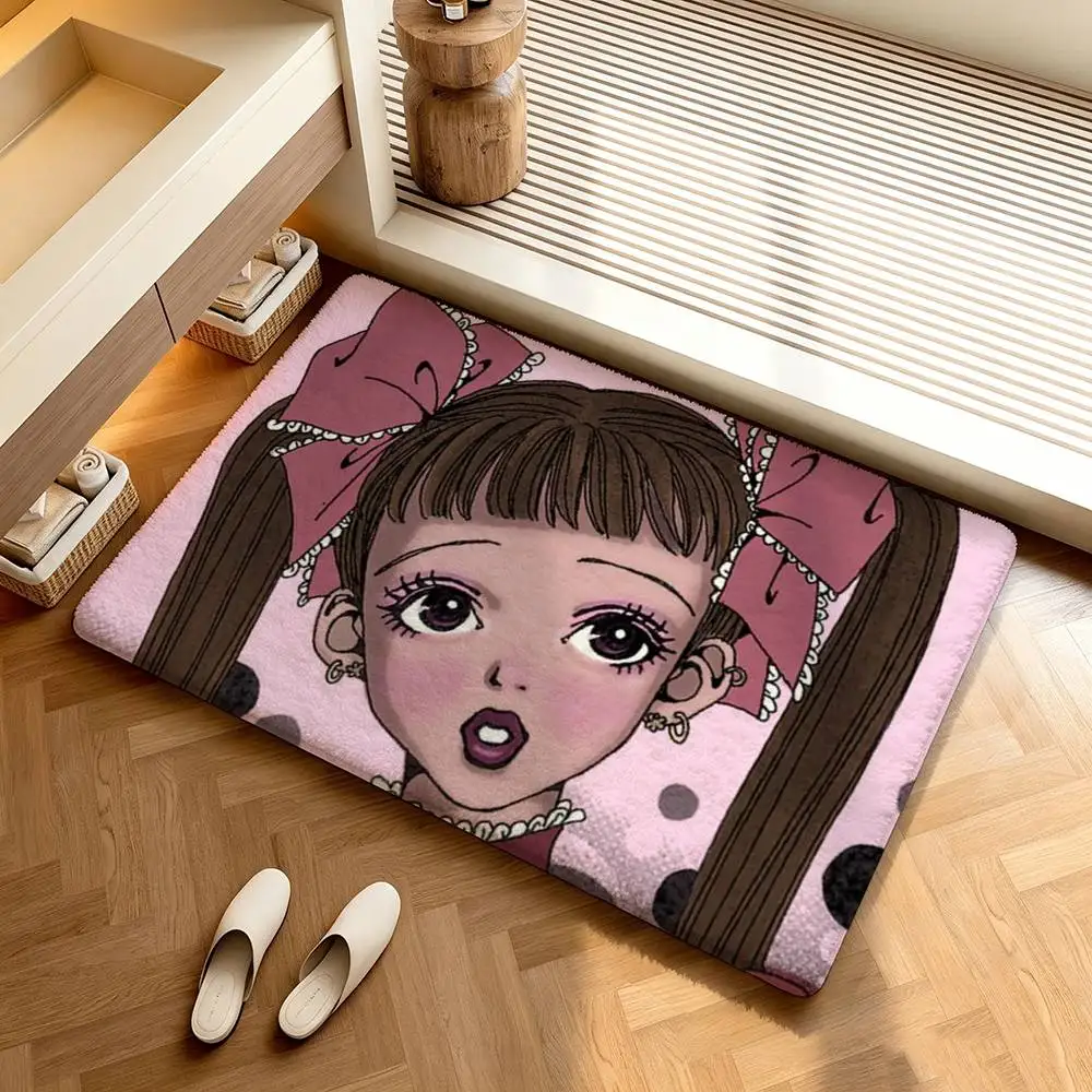 H-Happy Berry Sakurada Miwako Shower Room Absorbent Small Floor Mat Soft Comfortable Decorative Foot Mat
