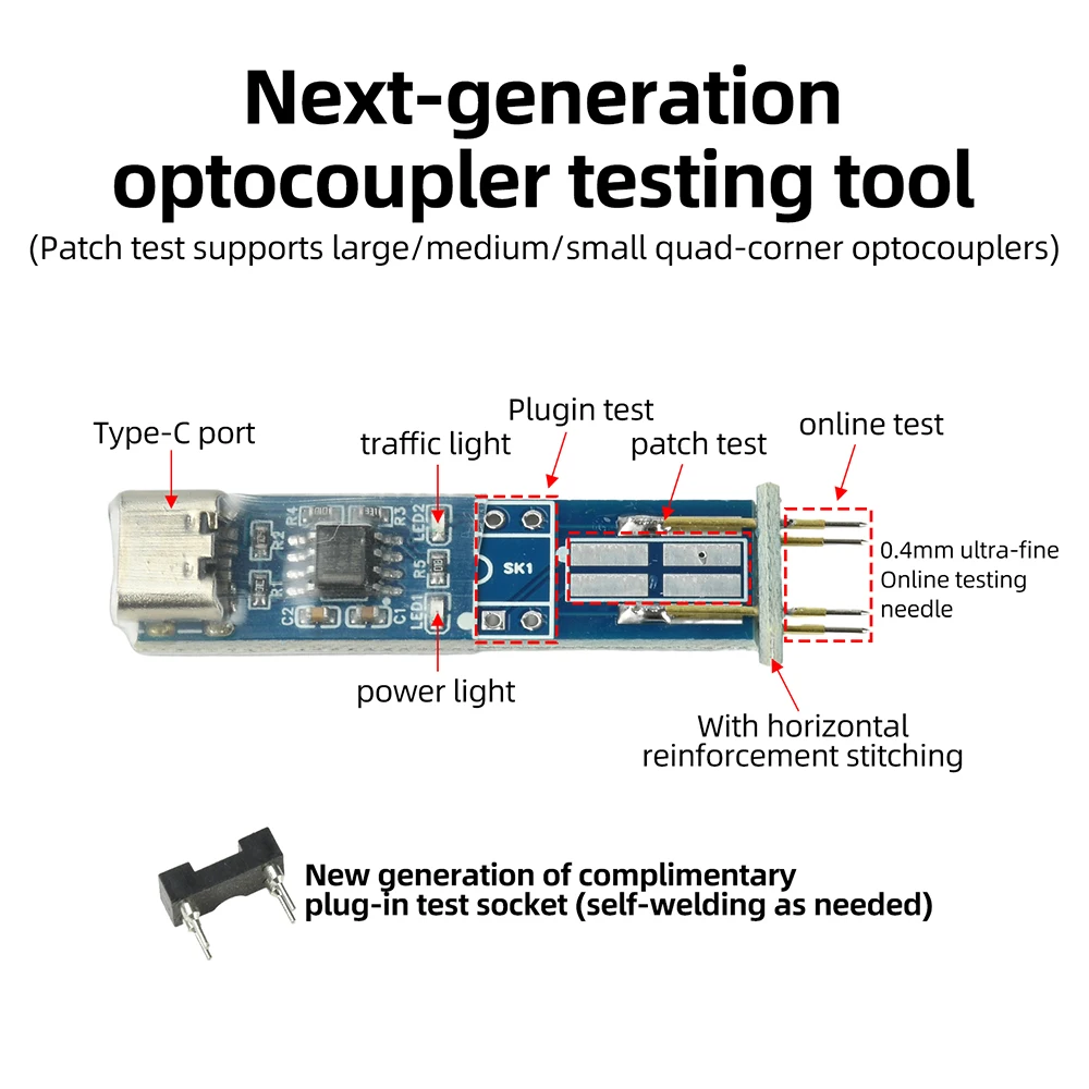 Testeur d'optocoupleurs Type-C, outil de test en ligne, carte de test d'optocoupleurs à 4 broches pour la réparation électronique