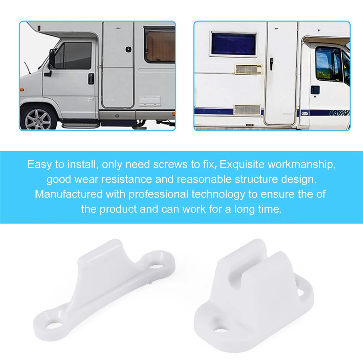 T-forma porta retainer kit, porta parar, retenção captura trava para RV caravana, barco, suporte, branco