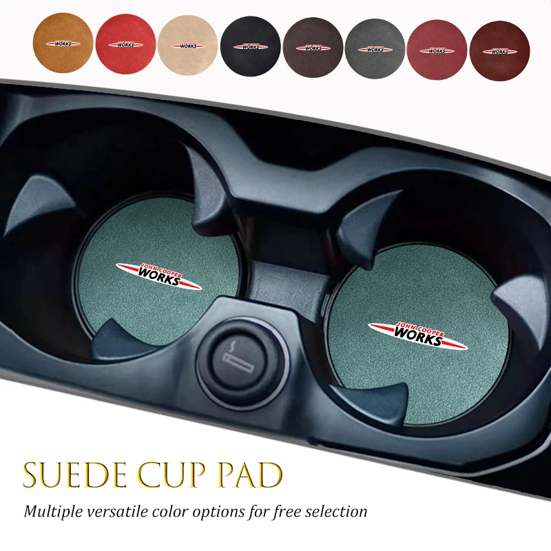 For MINI 2pcs Car Coaster Water Cup Bottle Holder Mat Anti-Slip Pad R60 F56 R56 F54 F57 R70 JCW John Cooper Works