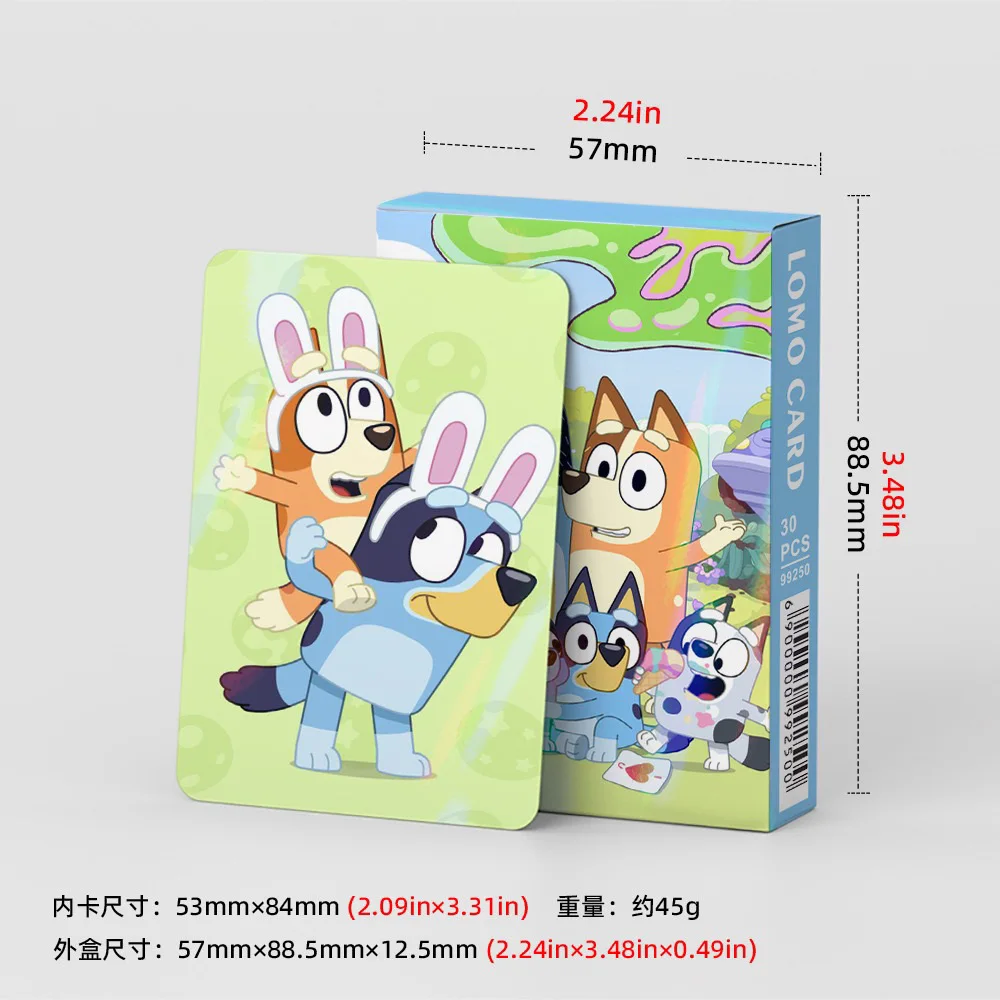

30 Bluey small cards Cartoon animation anime self printing small card BLUEY Bruy laser card photo Kpop card