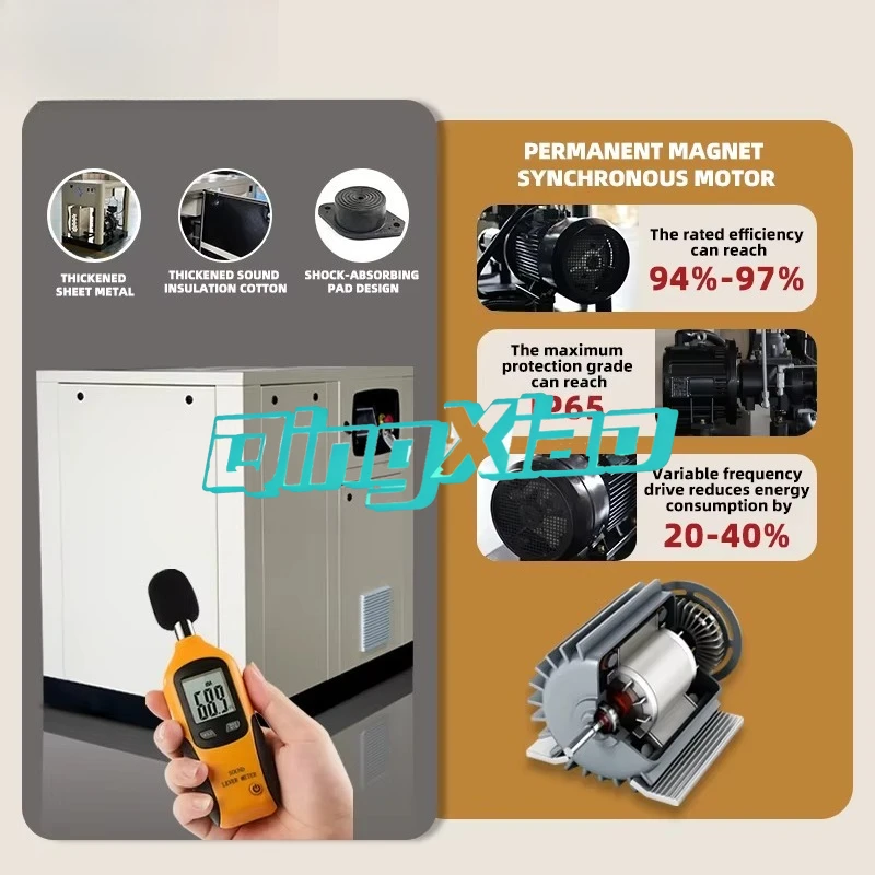 Silent General Screw Air Compressor 22kw 30hp Low Noise 15hp 20hp Industrial Air Compressors Durable Energy Saving For Workshops