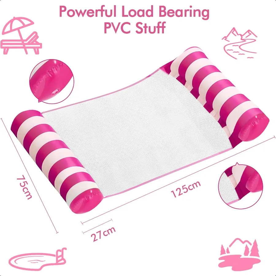 3 Pack Iatable Pool Floats 4in1 Water Hammock Pool Floats Adult Size for Swimming Pool Party Summer Lake Water Fun