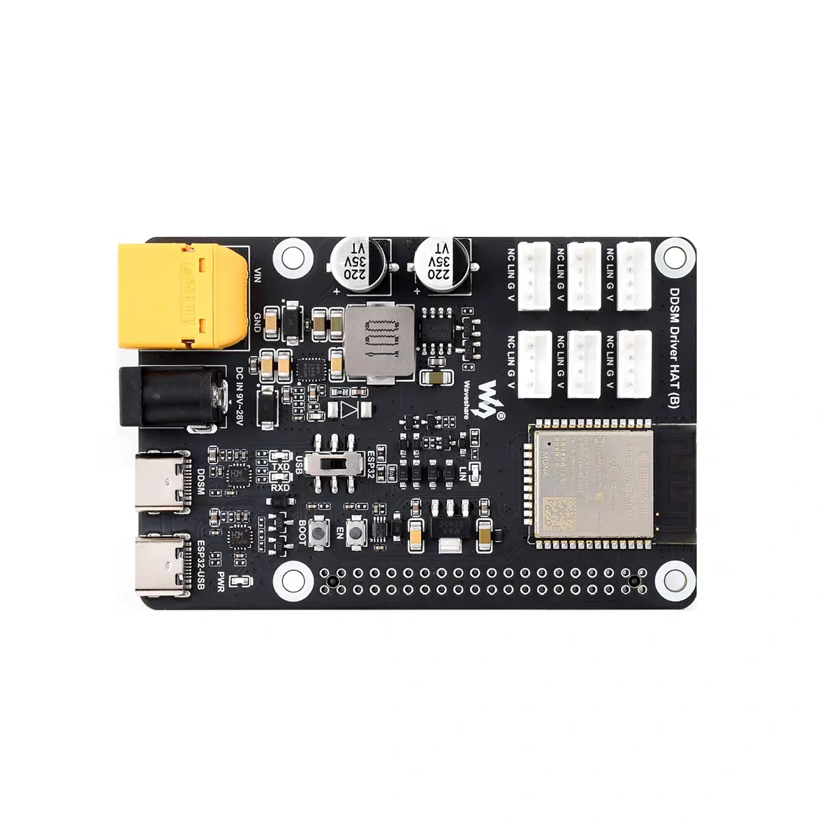 Micro Snow ESP32 Motor Drive Board Direct Drive Servo Wheel Hub Specially Designed for DDSM Series Raspberry Pi 5