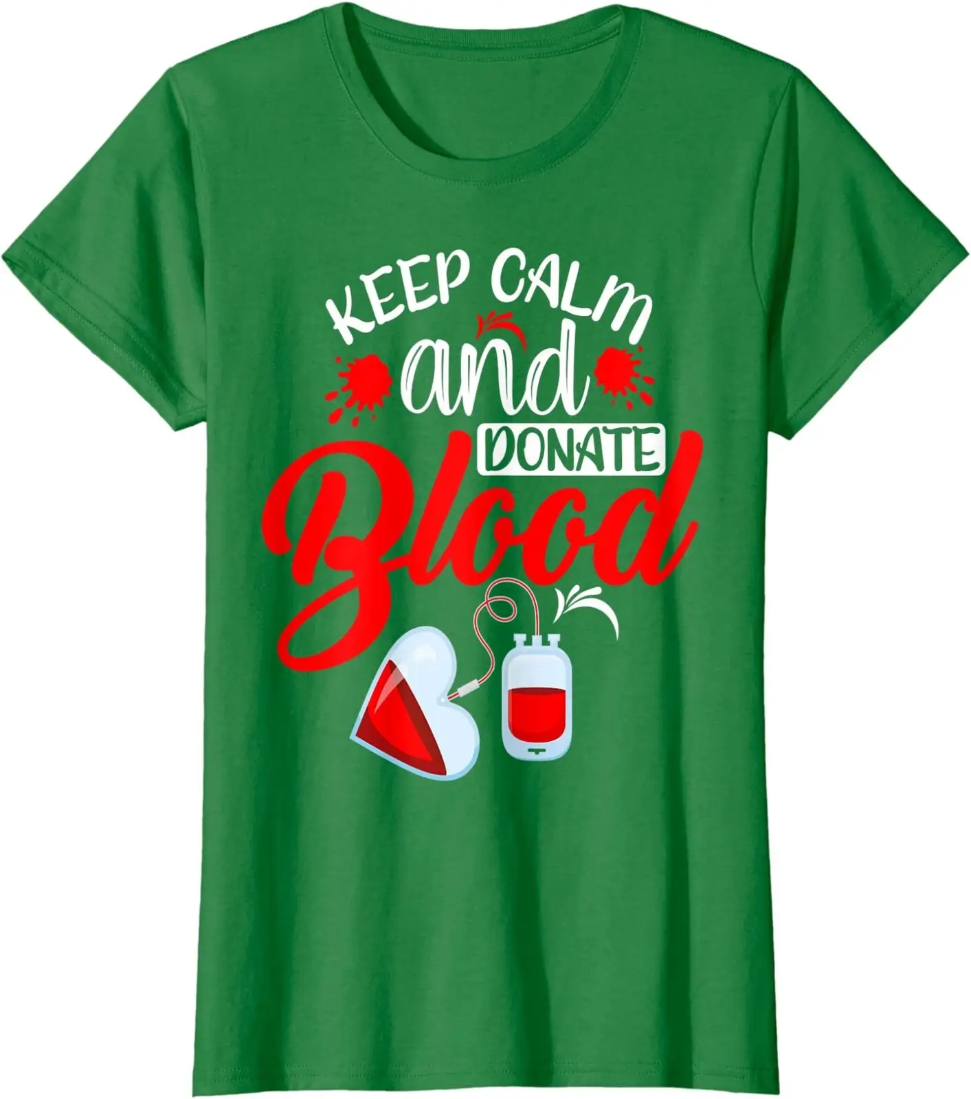 Blood Donor Month Keep Calm And Donate Blood Gift Ladies' Crewneck T-Shirt