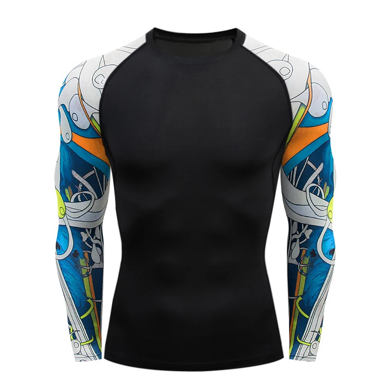 MMA T-shirt Men's Rashguard Long Sleeve Muay Thai T-shirts Gi BJJ Jiu Jitsu MMA Compression Shirt Fitness Gym Boxing Jerseys